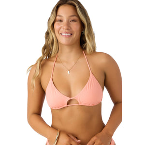 O'Neill Saltwater Solids Madrid Halter Women's Bikini Top - Desert Flower