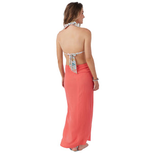 O'Neill Saltwater Solids Hanalei Maxi Skirt Women's Cover Up - Coral