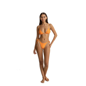 Rhythm Allegra Tie Side Hi Cut Women's Bikini Bottoms - Orange