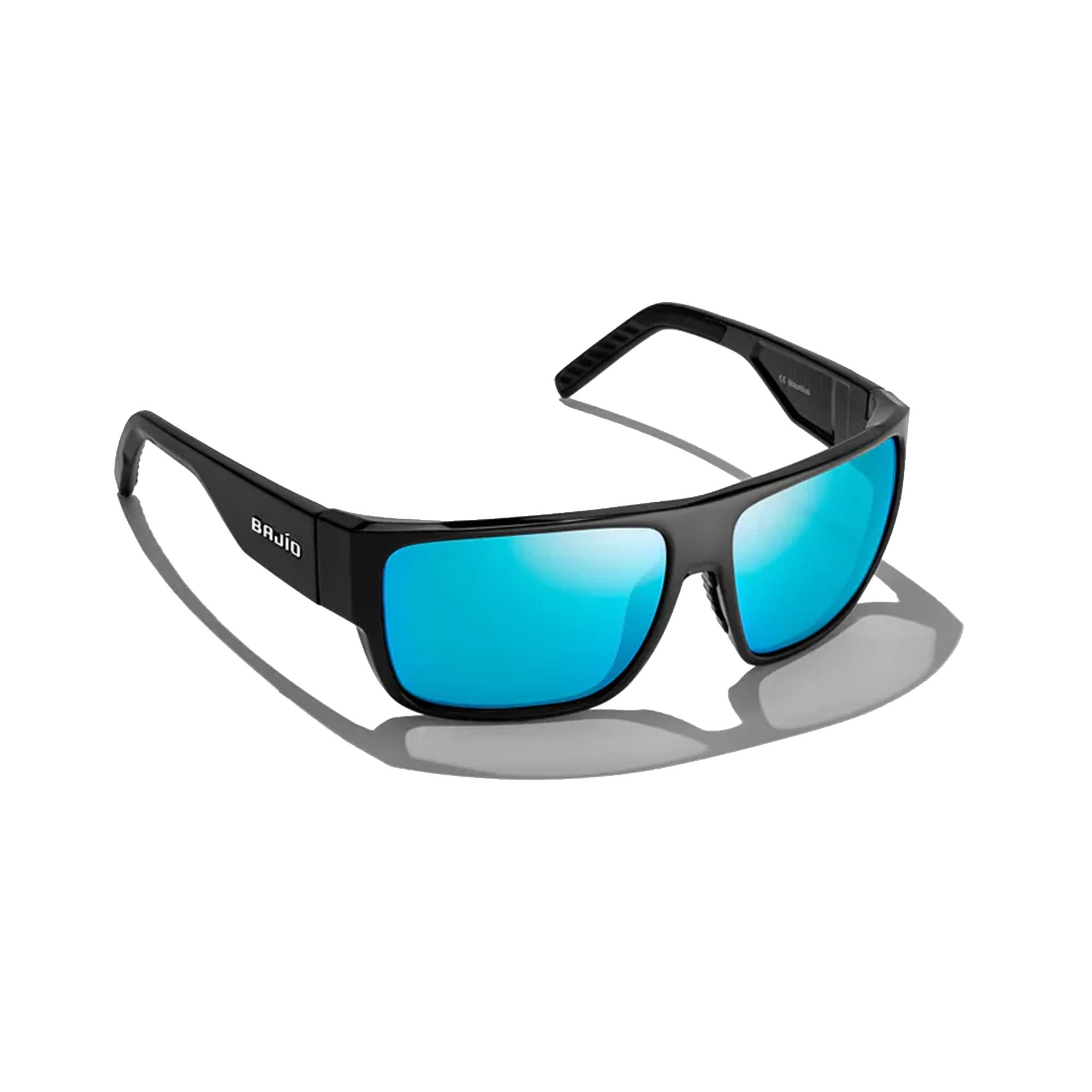 Bajio Ozello Small Men's Sunglasses - Black Matte/Blue Mirror Polarized