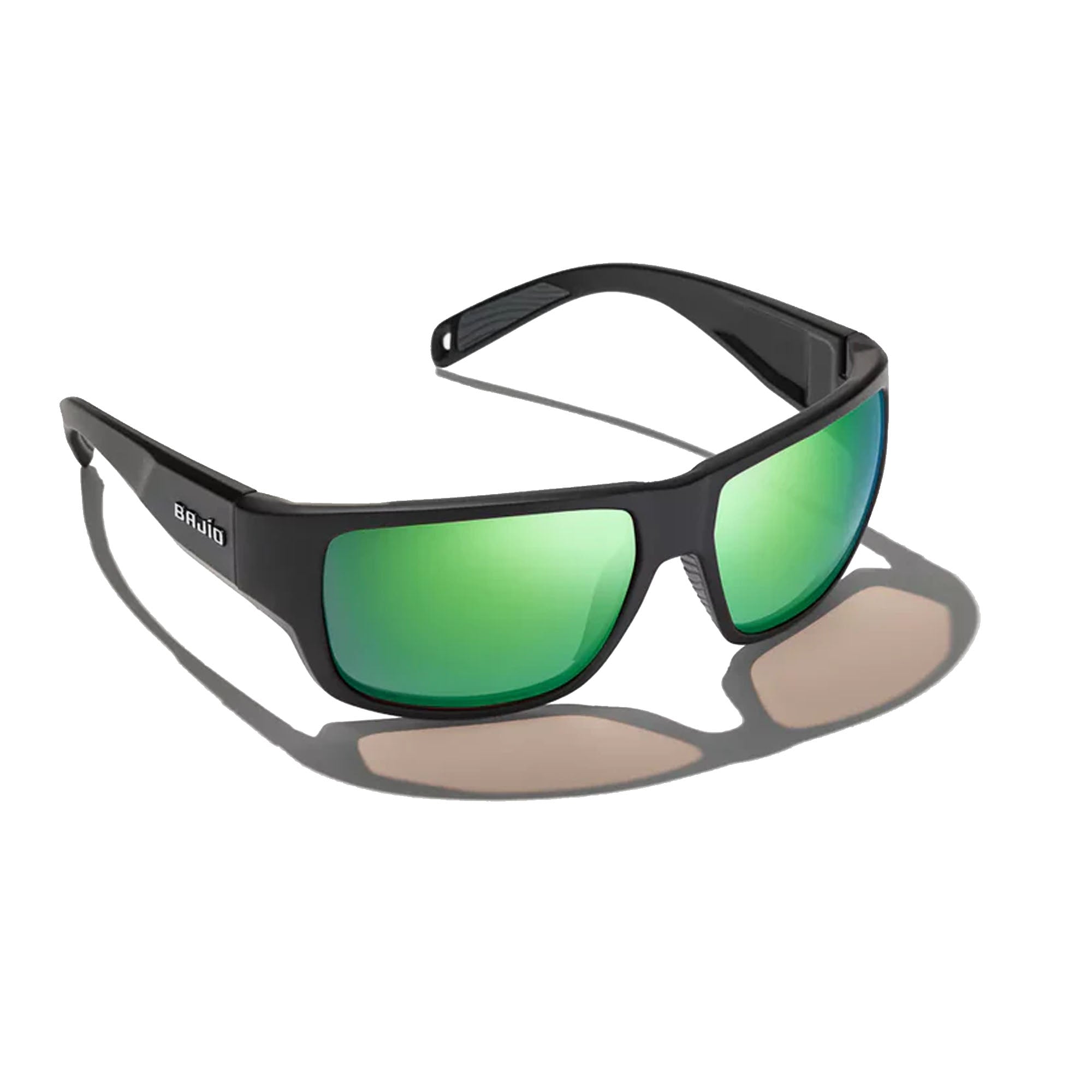 Bajio Piedra Medium Men's Sunglasses - Black Matte/Green Mirror Polarized