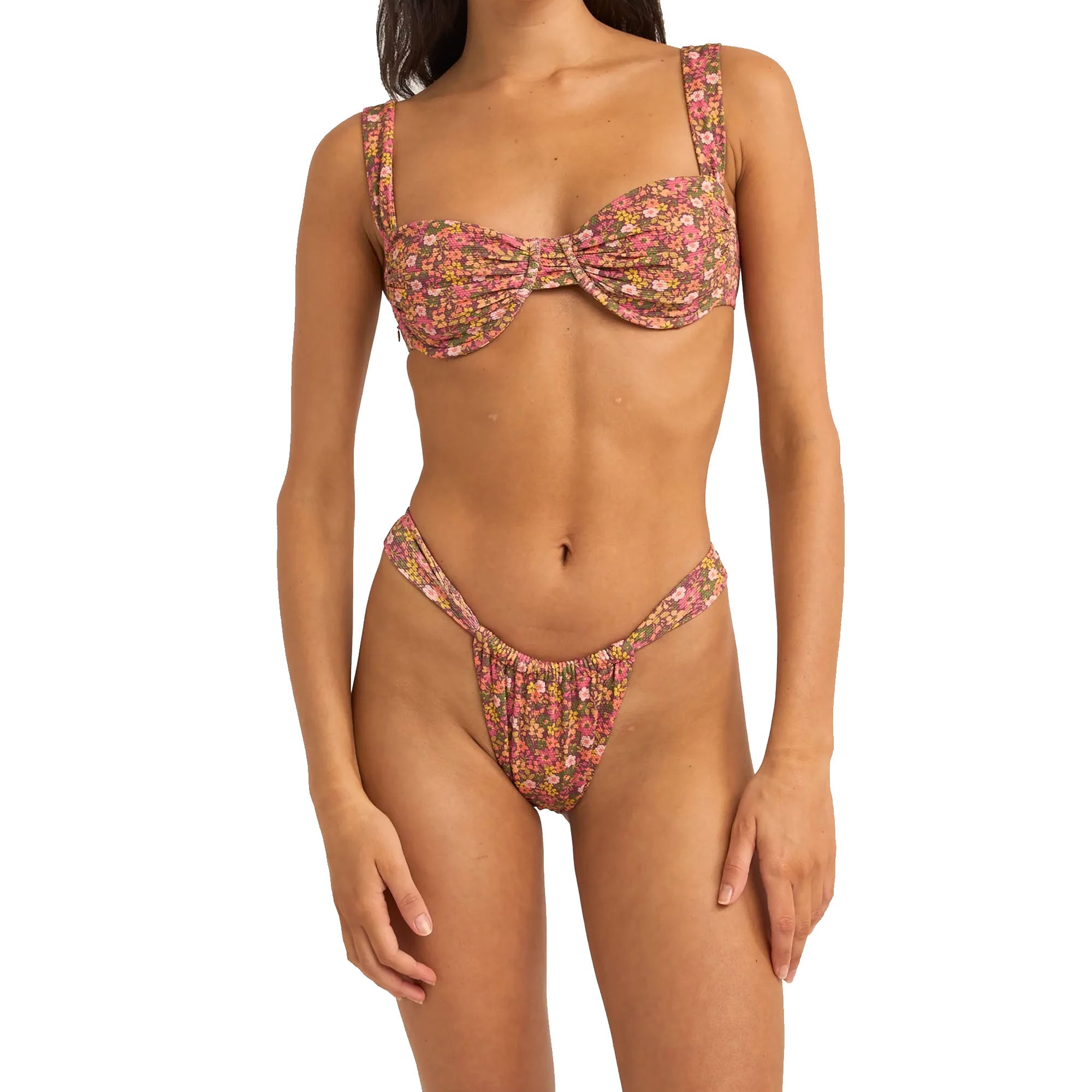 Rhythm Marie Floral Soft Strap Balconette Women's Bikini Top - Pink