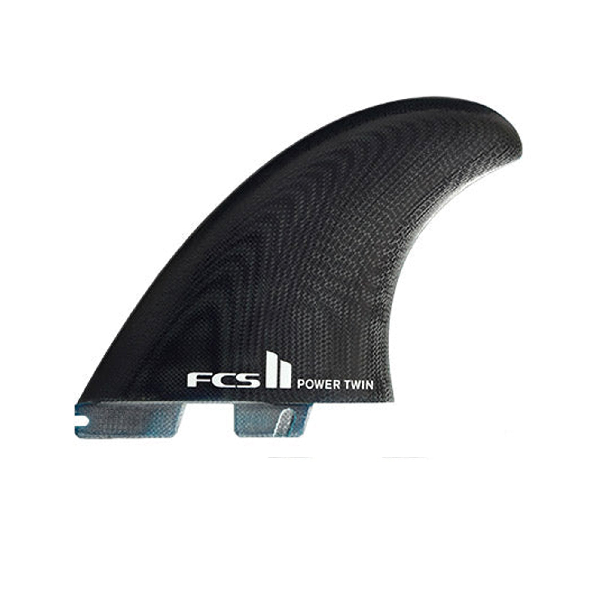 FCS II Power Twin Performance Glass Twin Surfboard Fins - Black