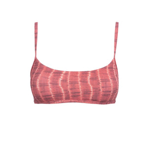 Rhythm Sahara Tie Dye Crop Women's Bikini Top - Red