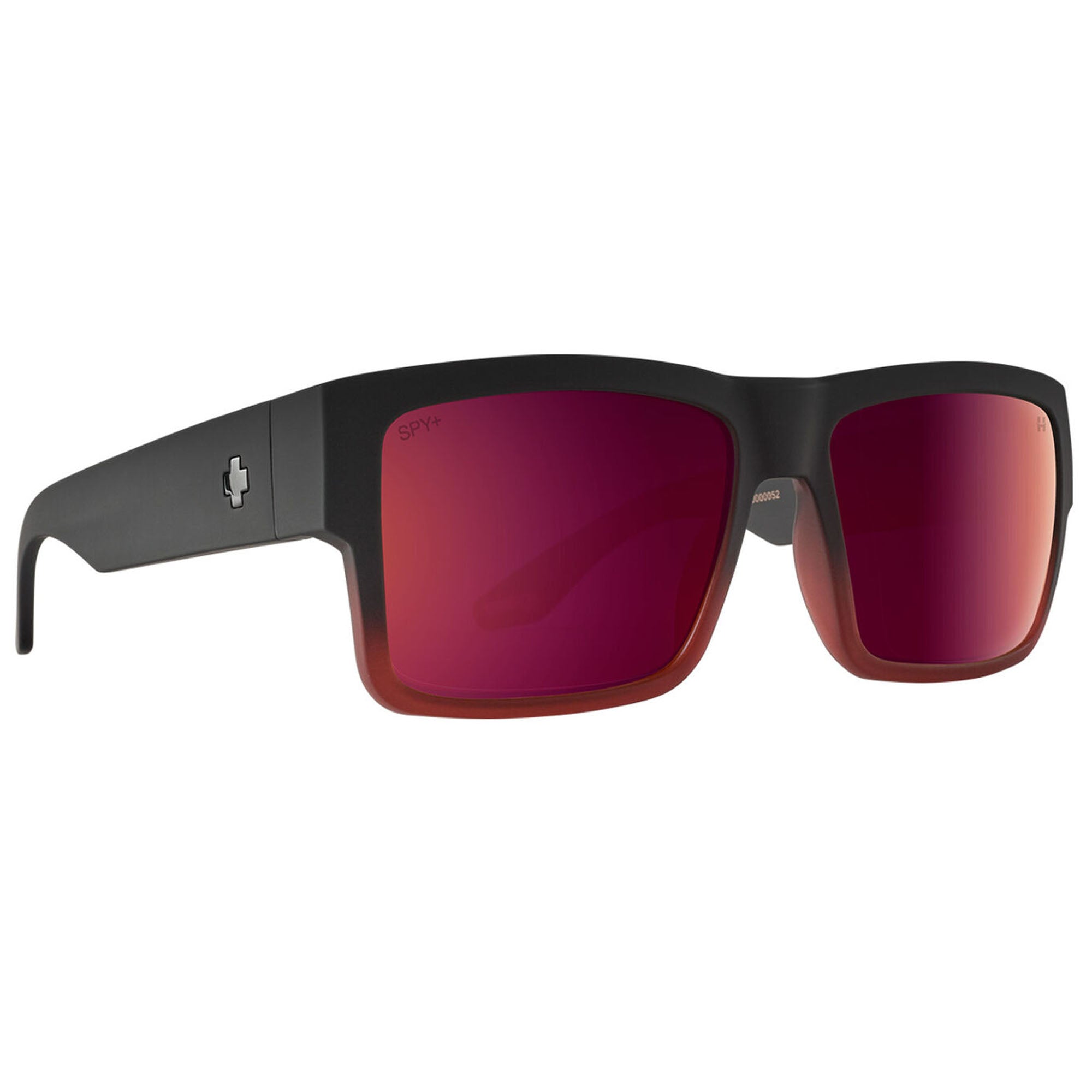 Spy Cyrus Men's Sunglasses - Soft Matte Black Red Plum Fade/Happy Bronze Red Plum Mirror