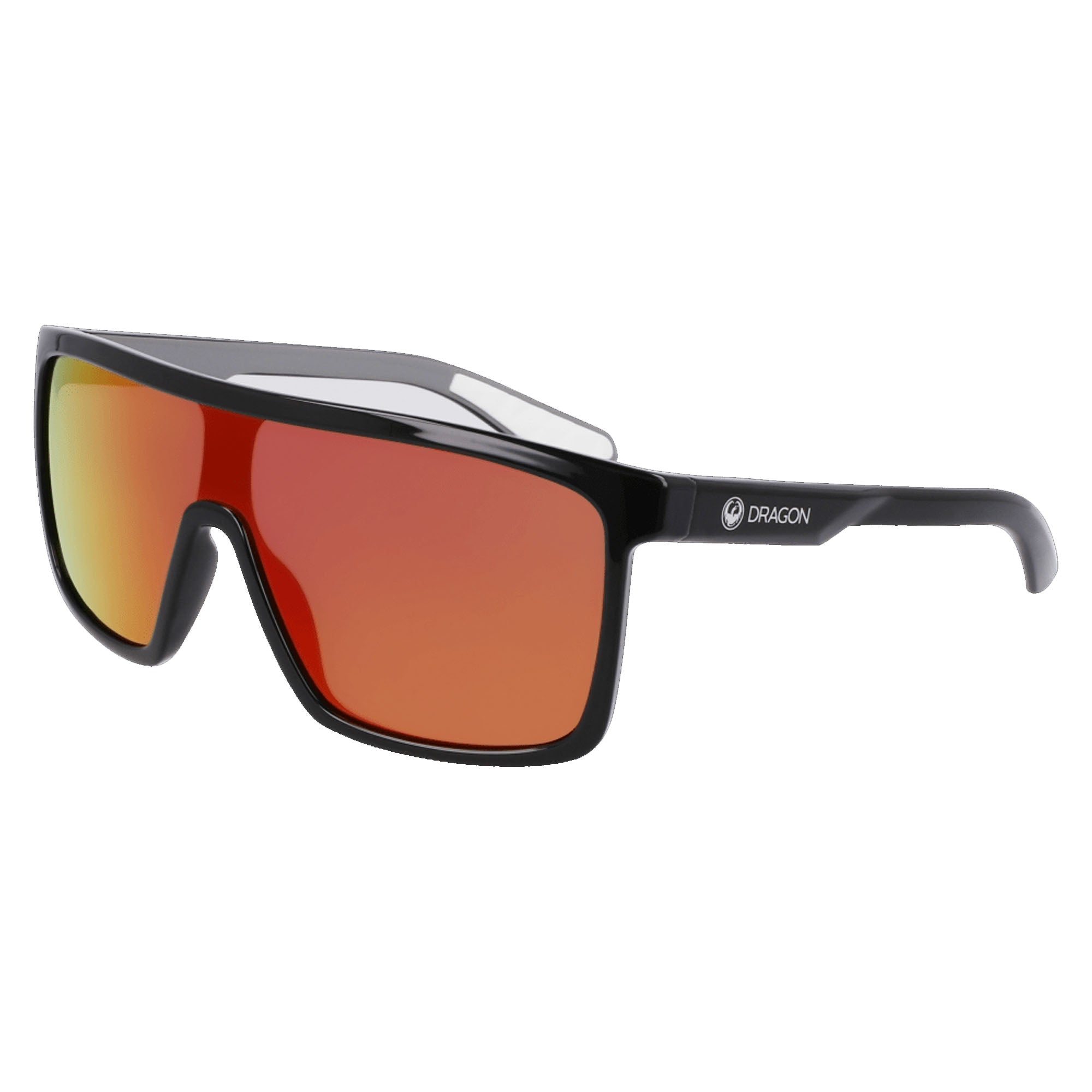 Dragon Momentum LL Men's Sunglasses - Shiny Black Grey/Red Ion Polarized