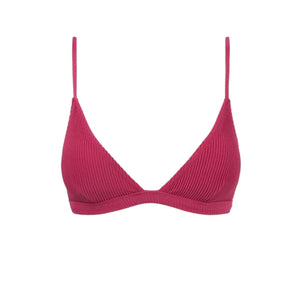 Rhythm Isla Rib Bralette Women's Bikini Top - Sangria