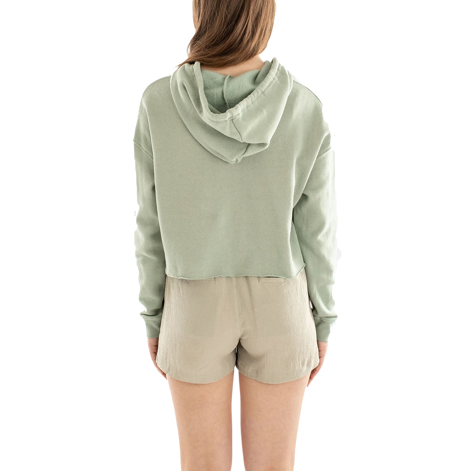 Jetty Seaspray Cropped Women's L/S Hoodie - Green