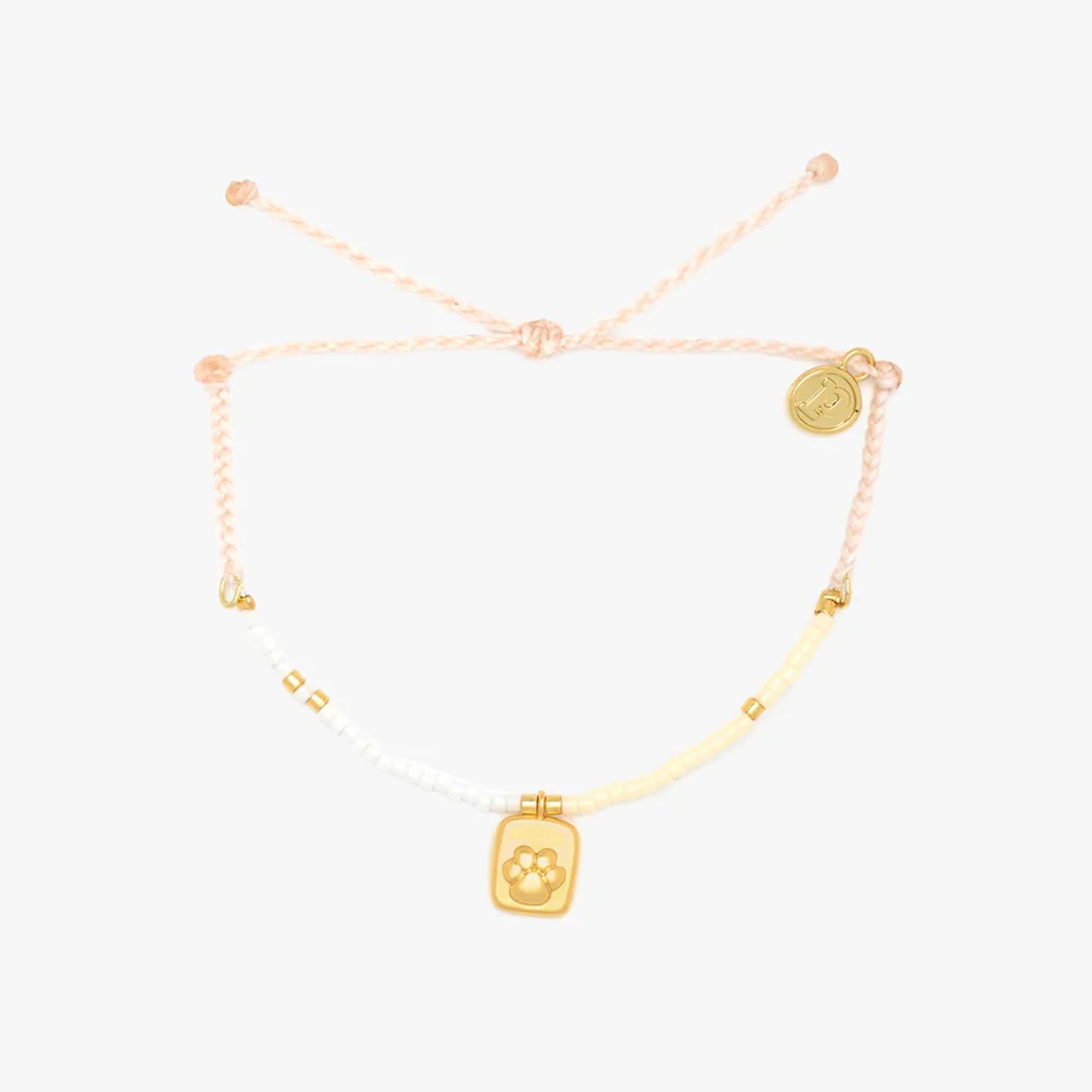 Pura Vida Paw Print Seed Bead Charm Bracelet