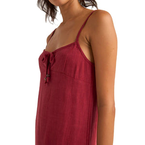 Rhythm Seacoast Keyhole Women's Slip Dress - Sangria