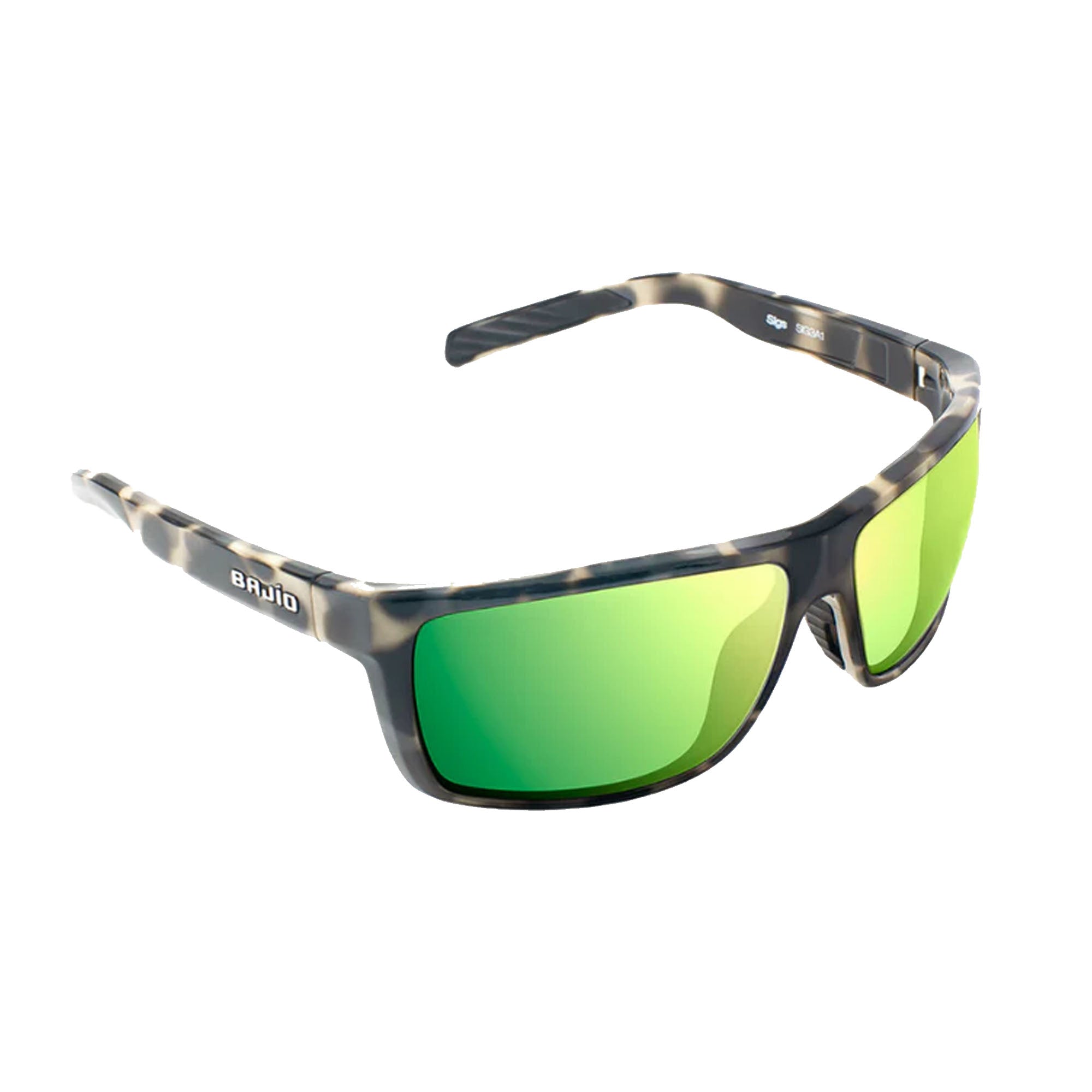 Bajio Sigs Medium Polarized Men's Sunglasses - Ivory Tort Gloss/Green Mirror