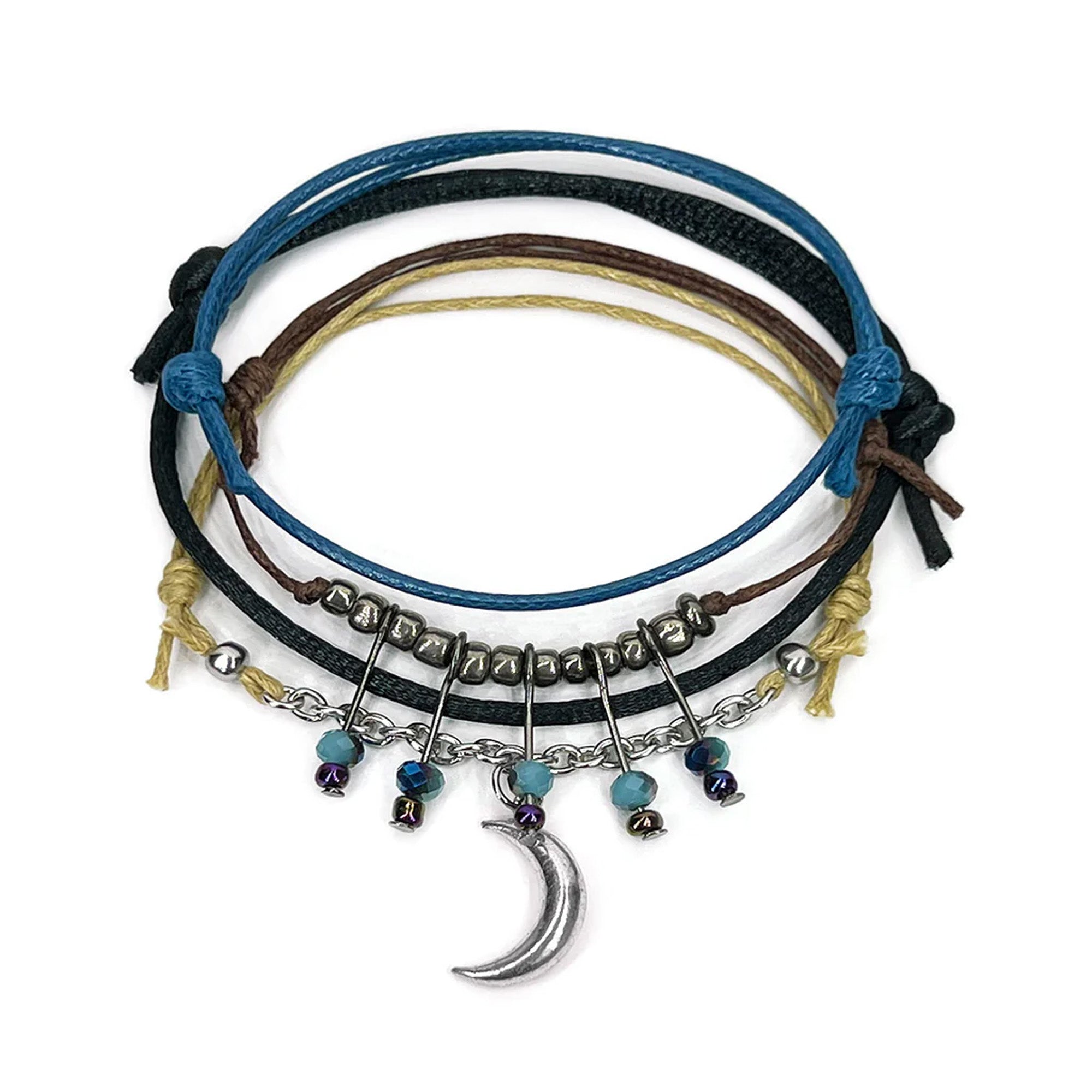 Oh Yeah Silver Moon Bracelet - Dark Blue