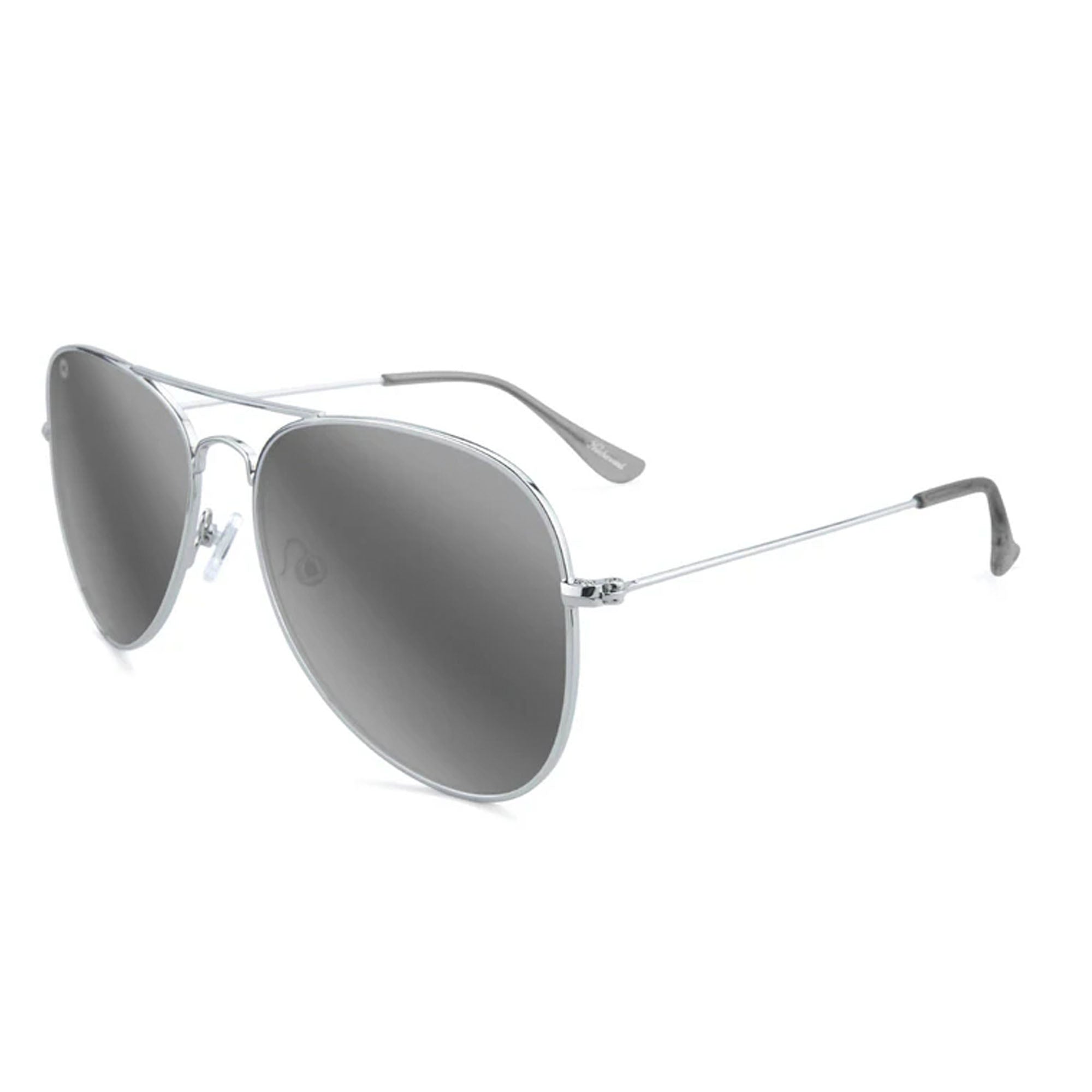 Knockaround Mile Highs Men's Sunglasses - Silver/Silver Smoke Polarized