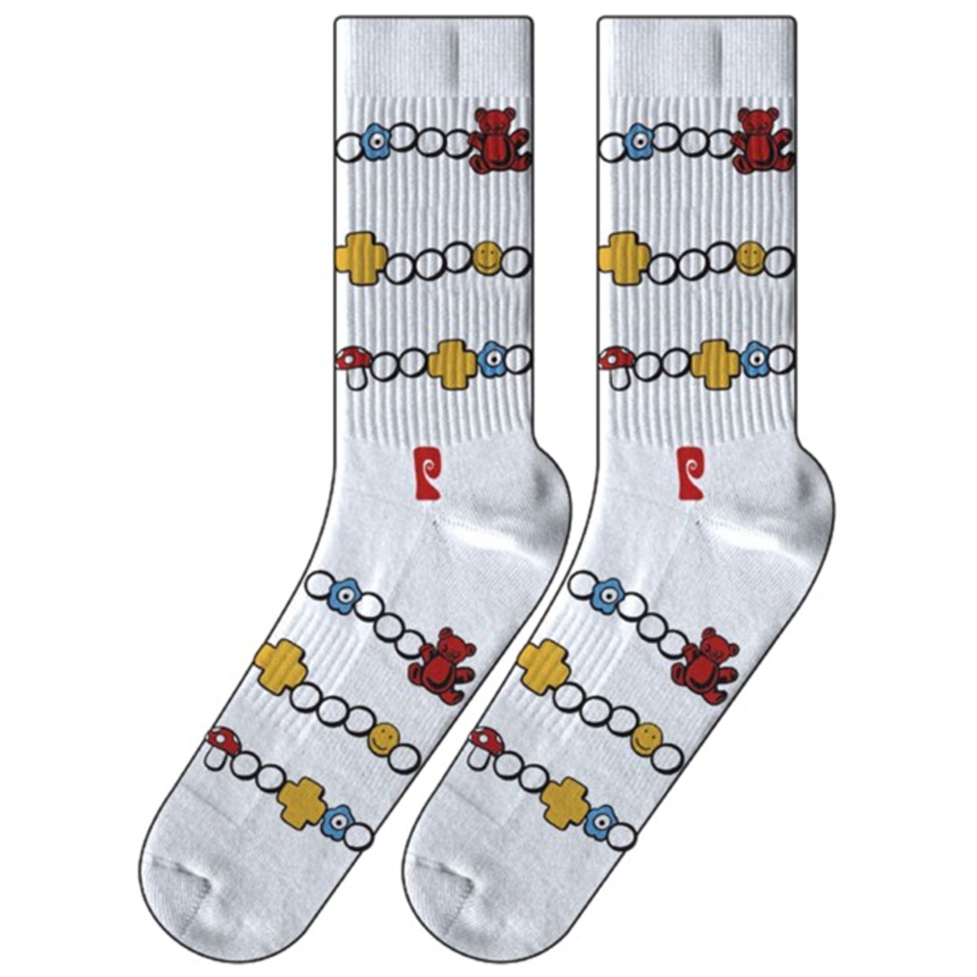 Psockadelic Henrys Jewelry Crew Socks - White