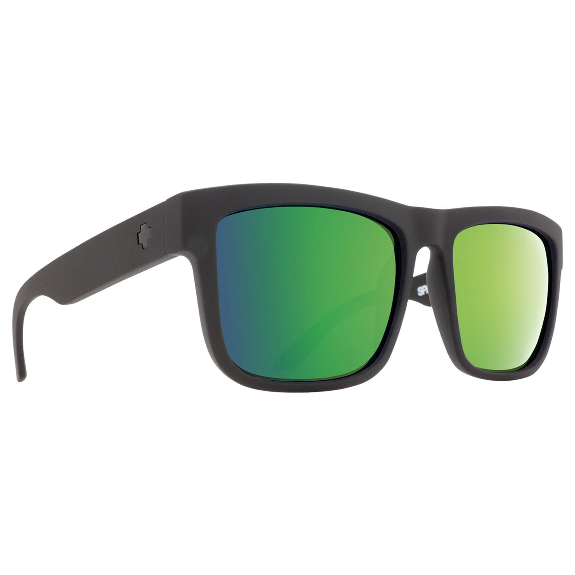 Spy Discord Men's Sunglasses - Soft Matte Black/Happy Bronze Polarized w/ Green Spectra Mirror