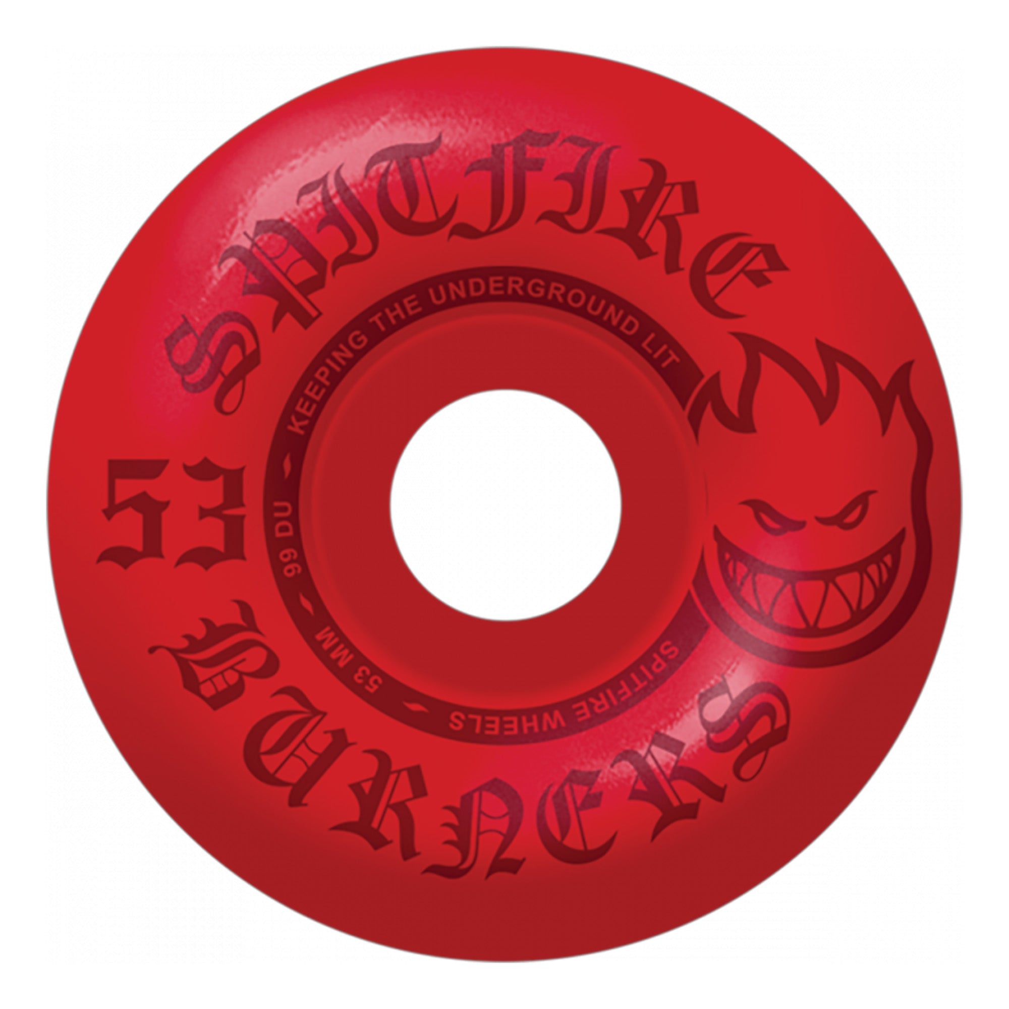 Spitfire 99a Burners 53mm Skateboard Wheels - Red