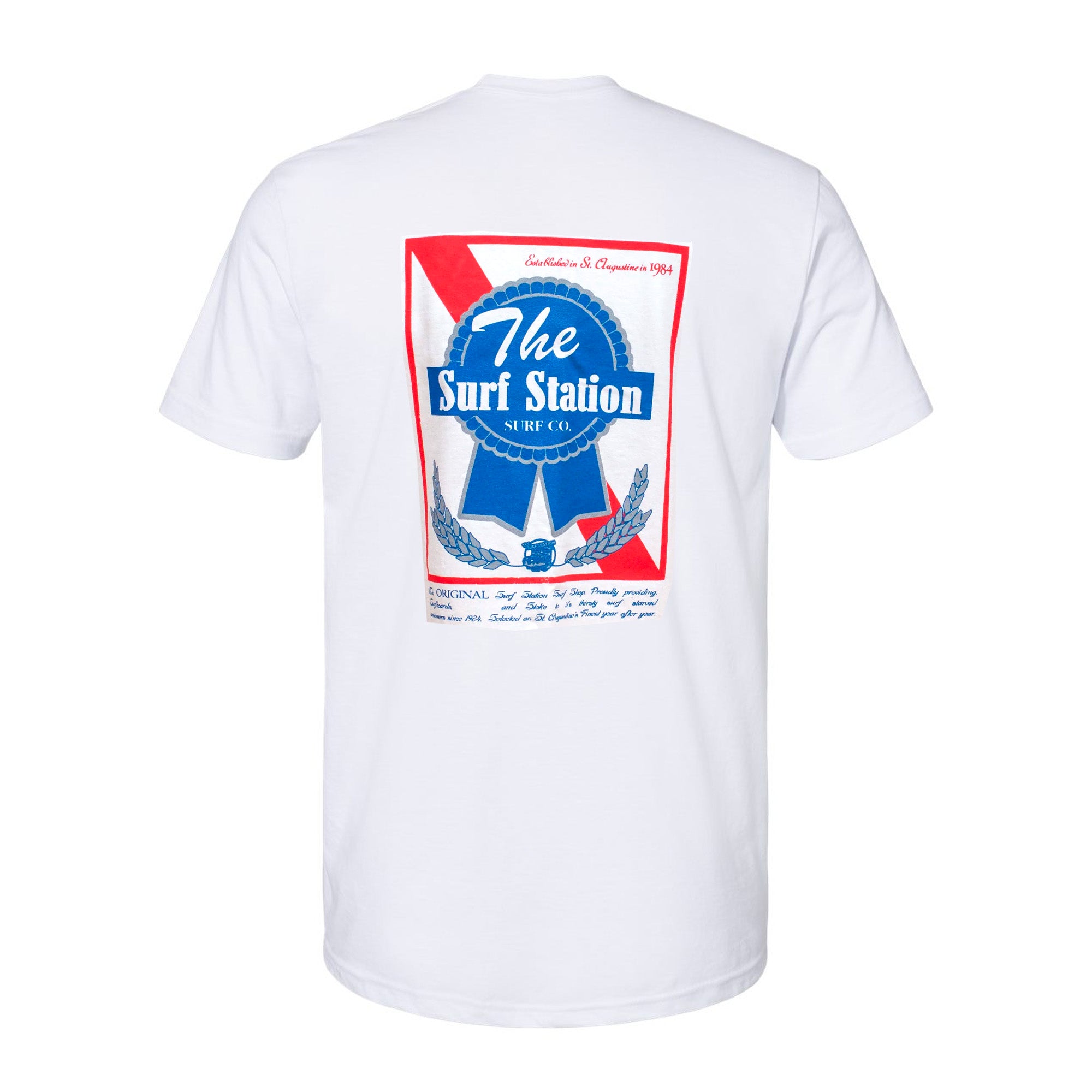 Surf Station Pabst Surf Co Men's S/S T-Shirt - White