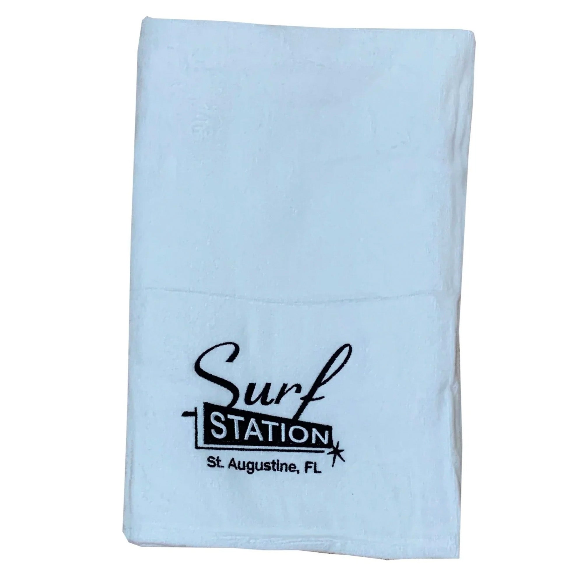 Surf Station Classic Beach Towel - White