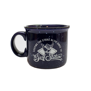 Surf Station x Ryan Leonardy Stoked 14oz Camper Mug - Navy