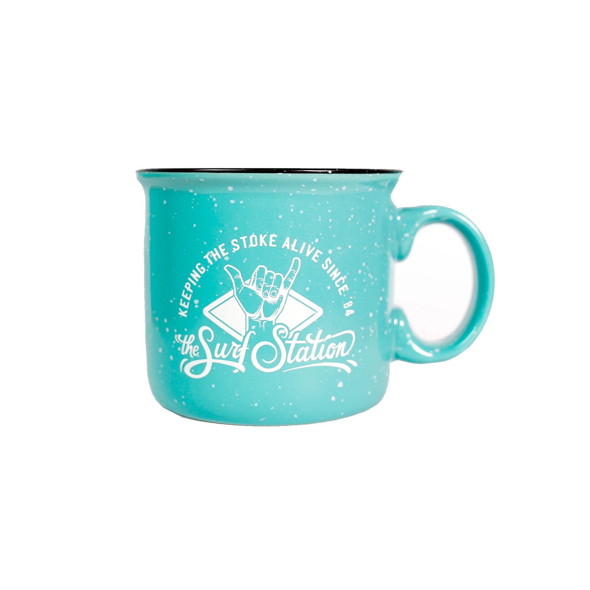 Surf Station x Ryan Leonardy Stoked 14oz Camper Mug - Seafoam