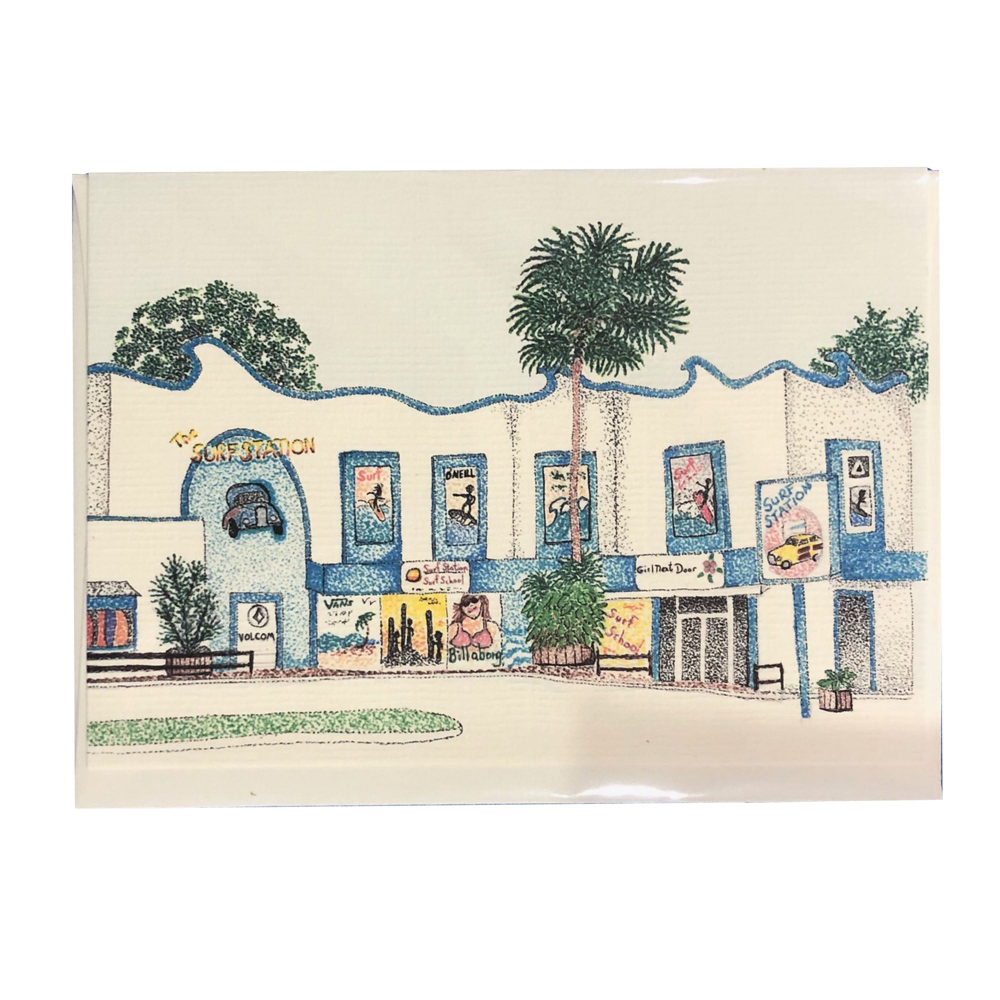 Lottie Dottie Art Surf Station Store Greeting Card