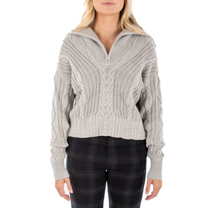 Jetty Amherst Cable Women's L/S Sweater - Grey