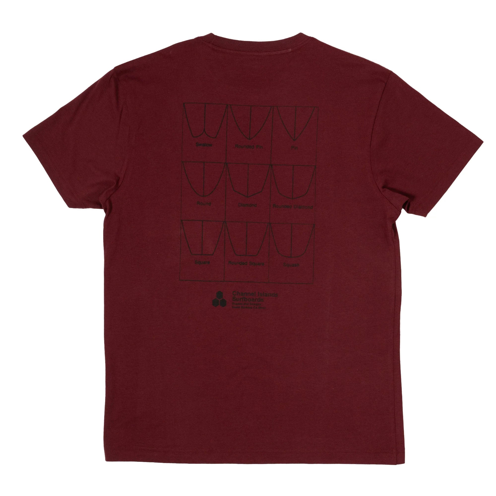 Channel Islands Tailz Men's S/S T-Shirt - Maroon