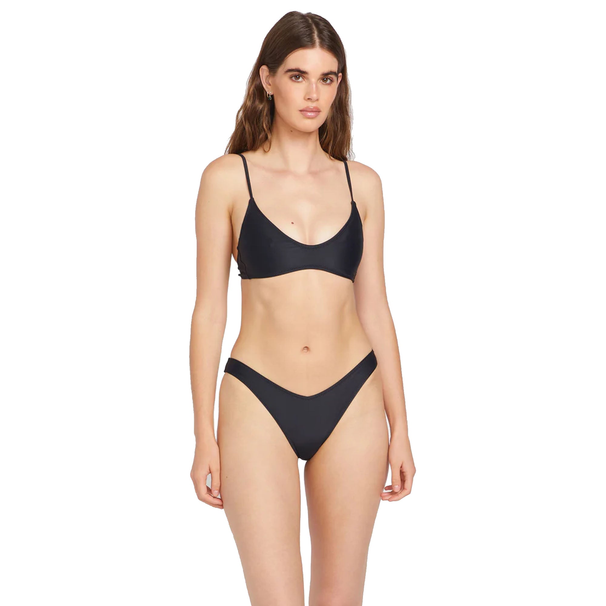 Volcom Simply Solid Cropped Women's Bikini Top - Black