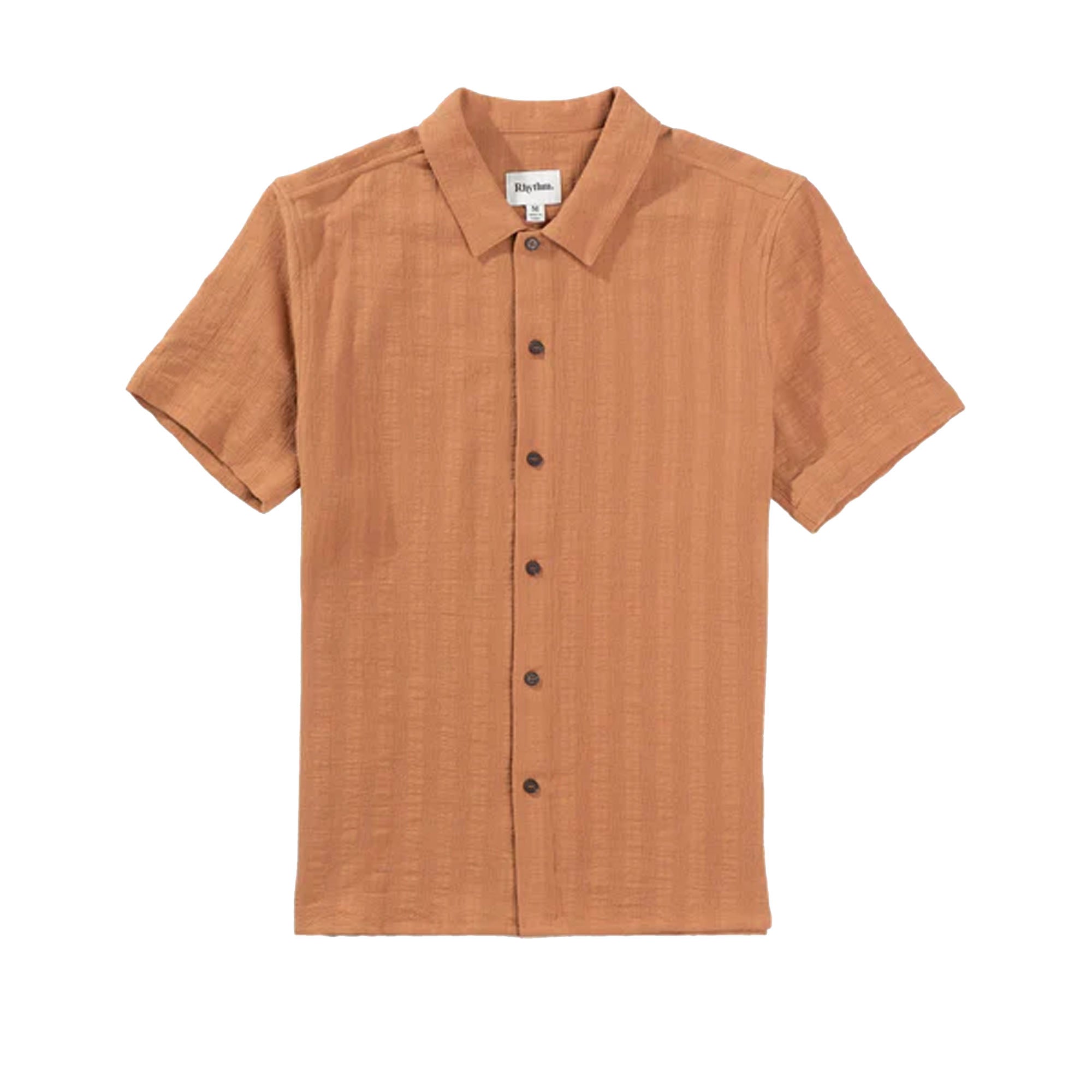 Rhythm Dobby Men's S/S Dress Shirt - Tobacco