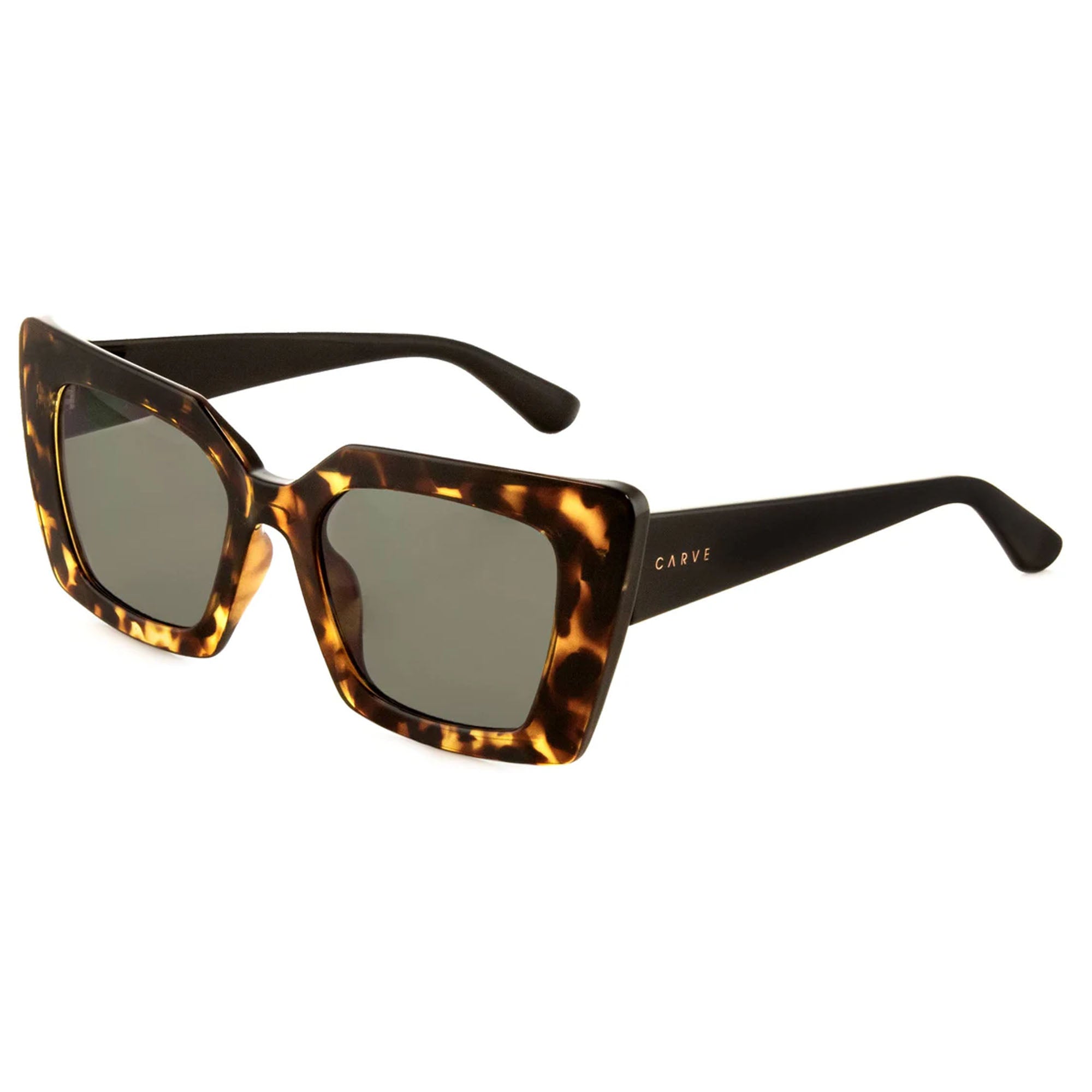 Carve Finley Women's Sunglasses - Yellow Tortoise/Black Temple Grey