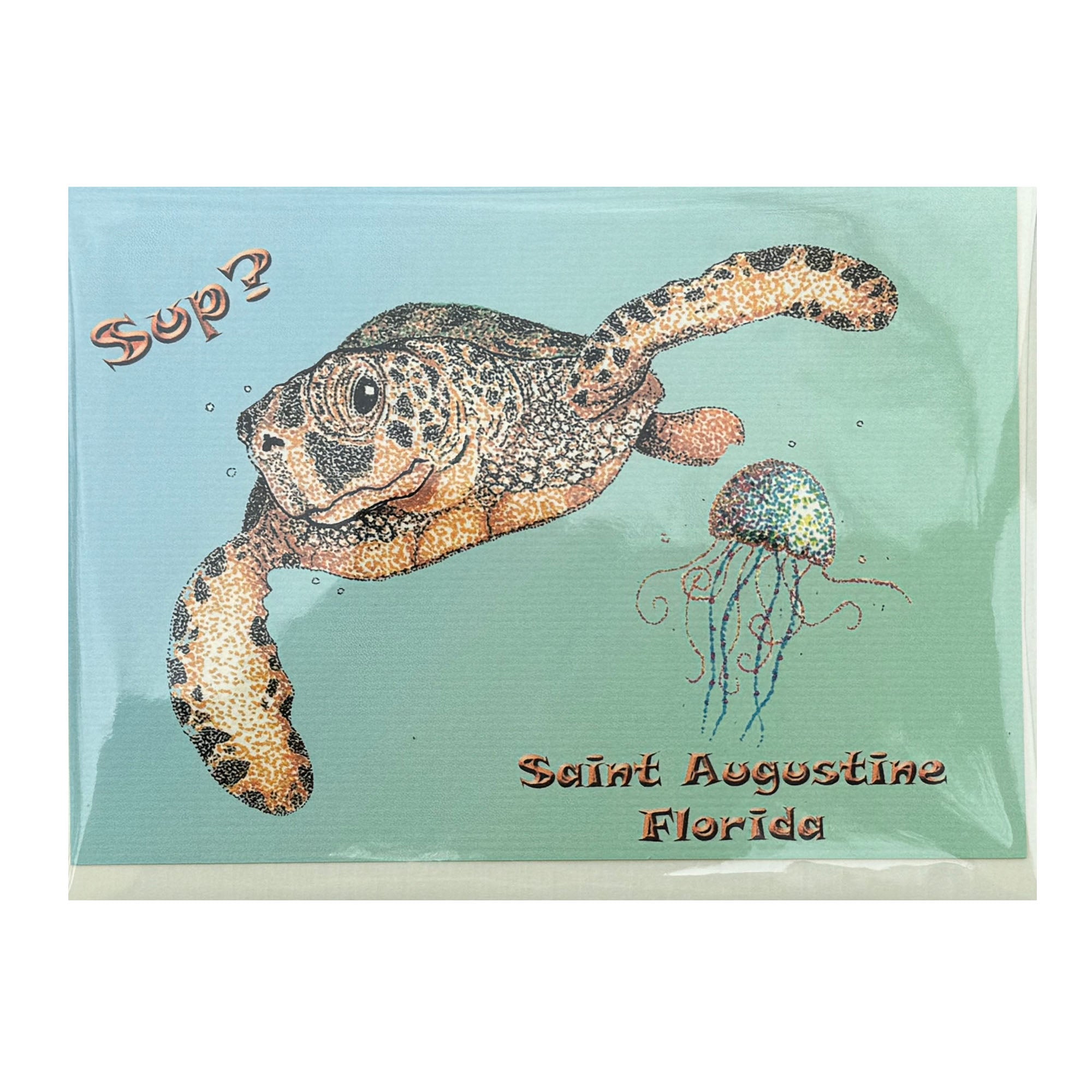 Lottie Dottie Art 'Sup?' Sea Turtle Greeting Card