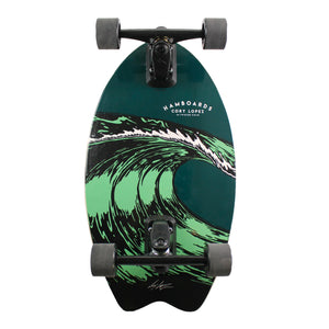 Hamboard Cory Lopez Twisted Fin 26" Surfskate Skateboard - Teal