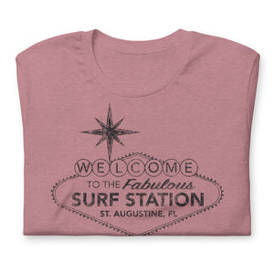 Surf Station Welcome Sign Black Men's S/S T-Shirt