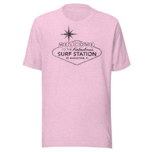 Surf Station Welcome Sign Black Men's S/S T-Shirt