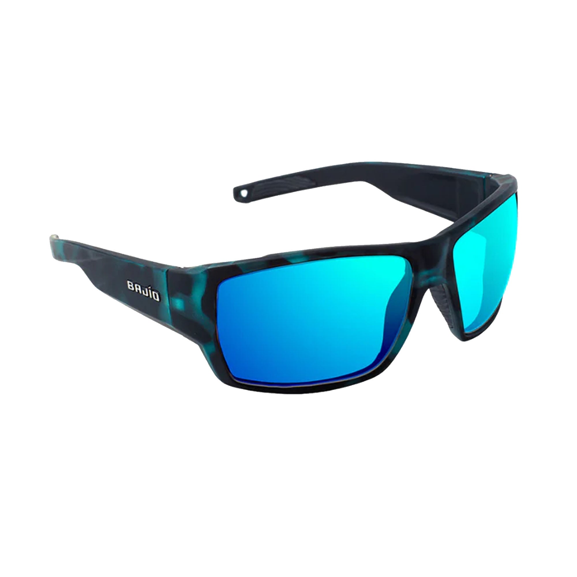 Bajio Vega Large Men's Sunglasses - Blue Tortoise Matte/Blue Mirror Polarized