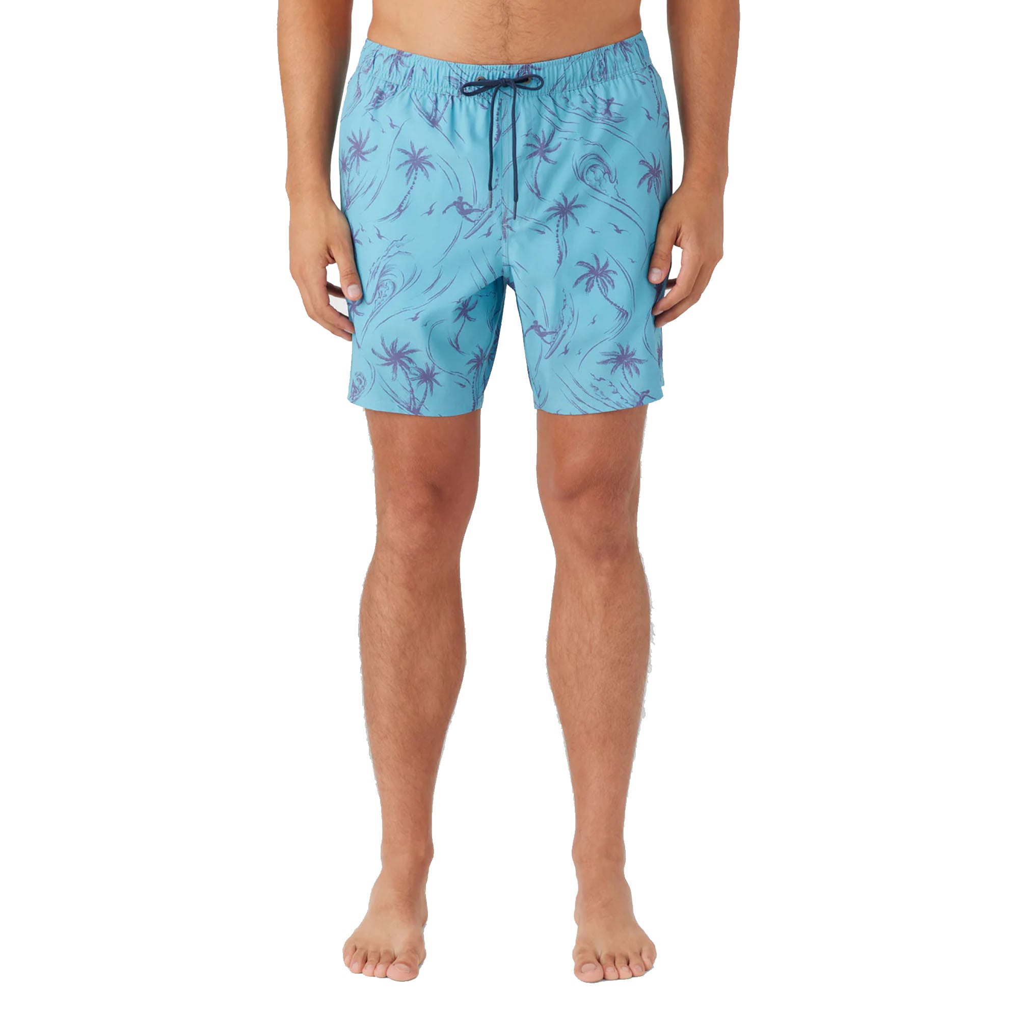 O'Neill Hermosa Elastic Waist Lined Volley 17" Men's Boardshorts - Blue Fade