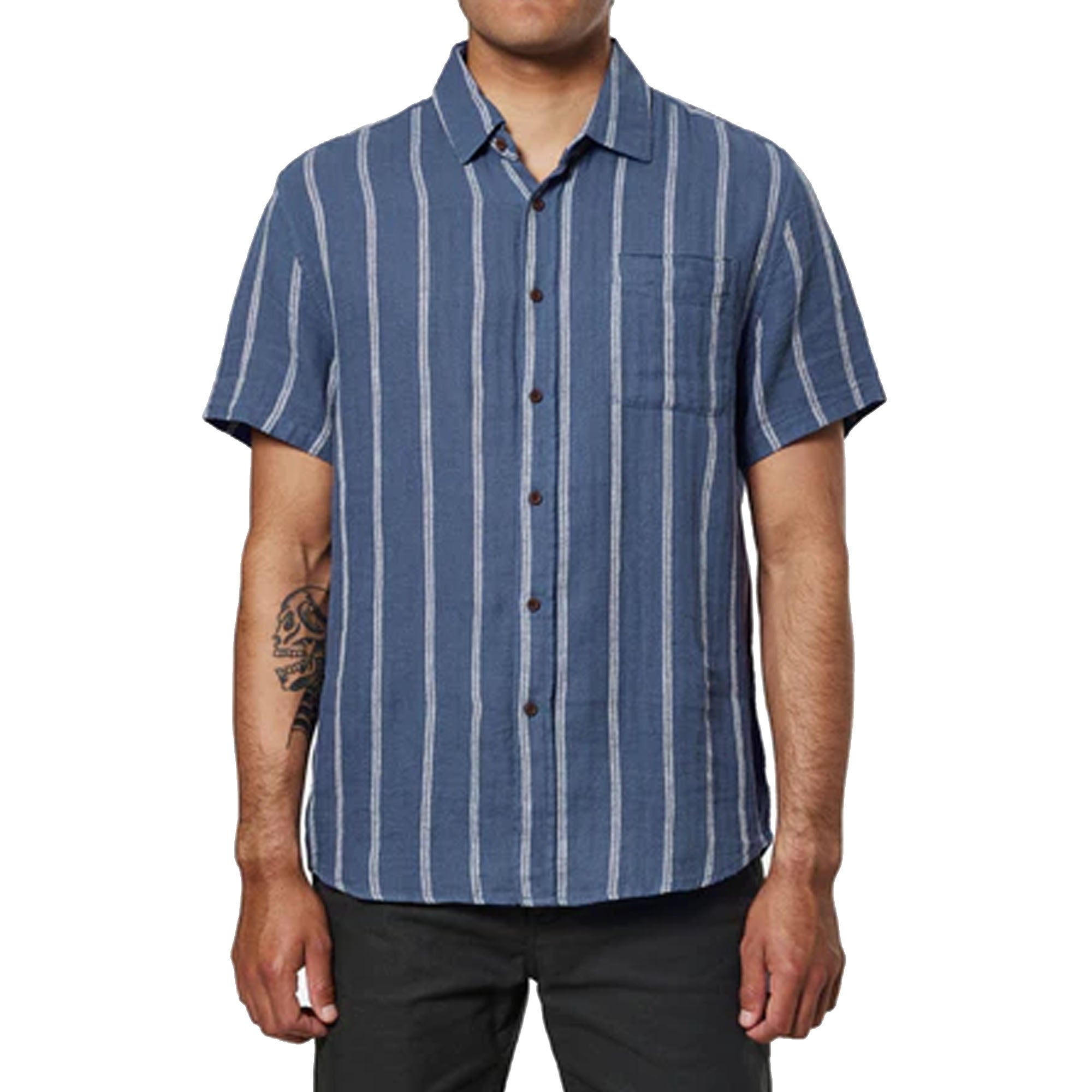 Katin Alan Men's S/S Woven Shirt - Blue