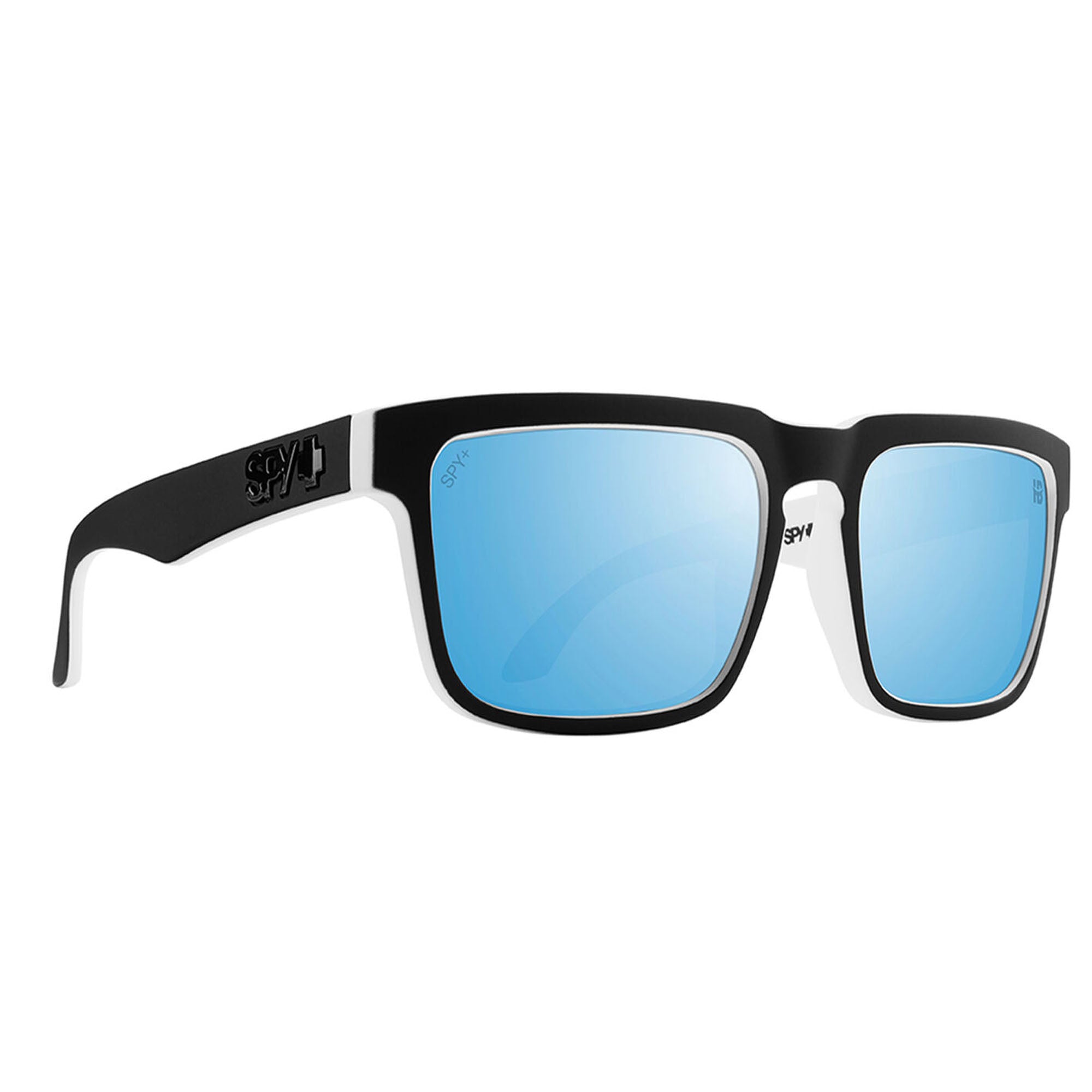 Spy Helm Men's Sunglasses - Whitewall/Happy Boost Ice Blue Mirror Polarized