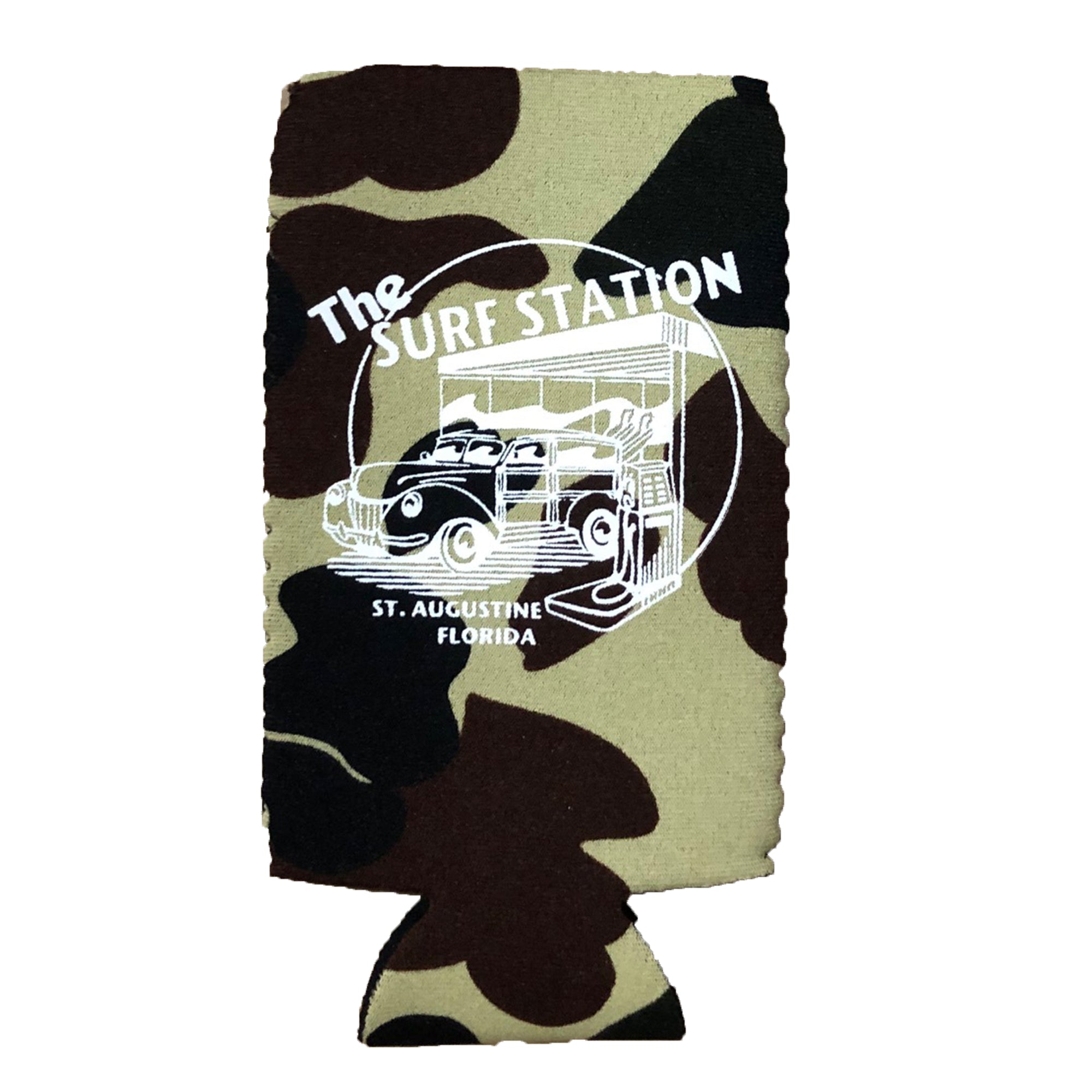 Surf Station Neoprene Slim Can Koozie - Camo