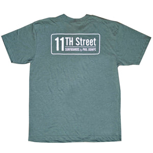 11th Street Surfboards Men's S/S T-Shirt - Heather Blue