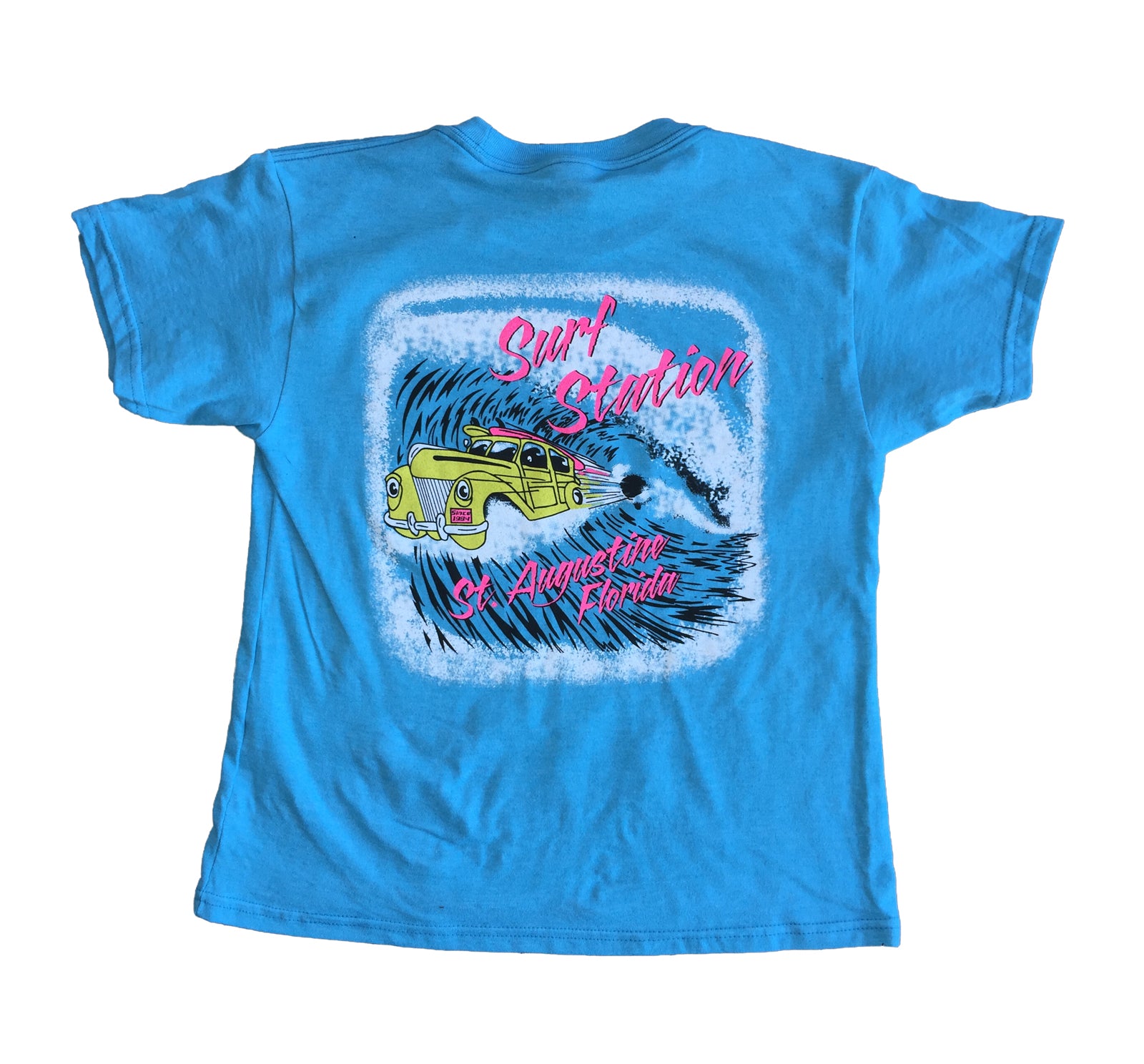 Surf Station Shooting Barrel Youth Boy's S/S T-Shirt - Blue