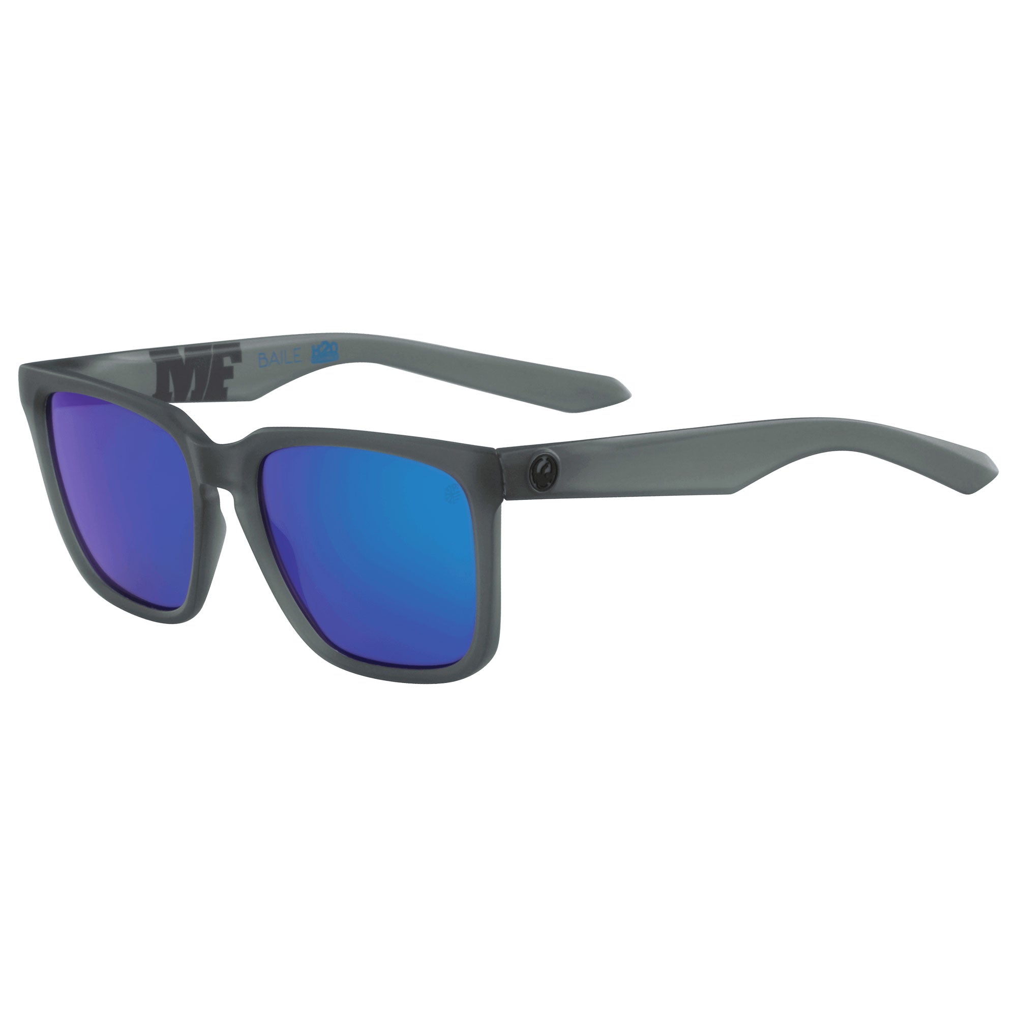 Dragon Baile LL Men's Sunglasses - Matte Grey/Blue Ion