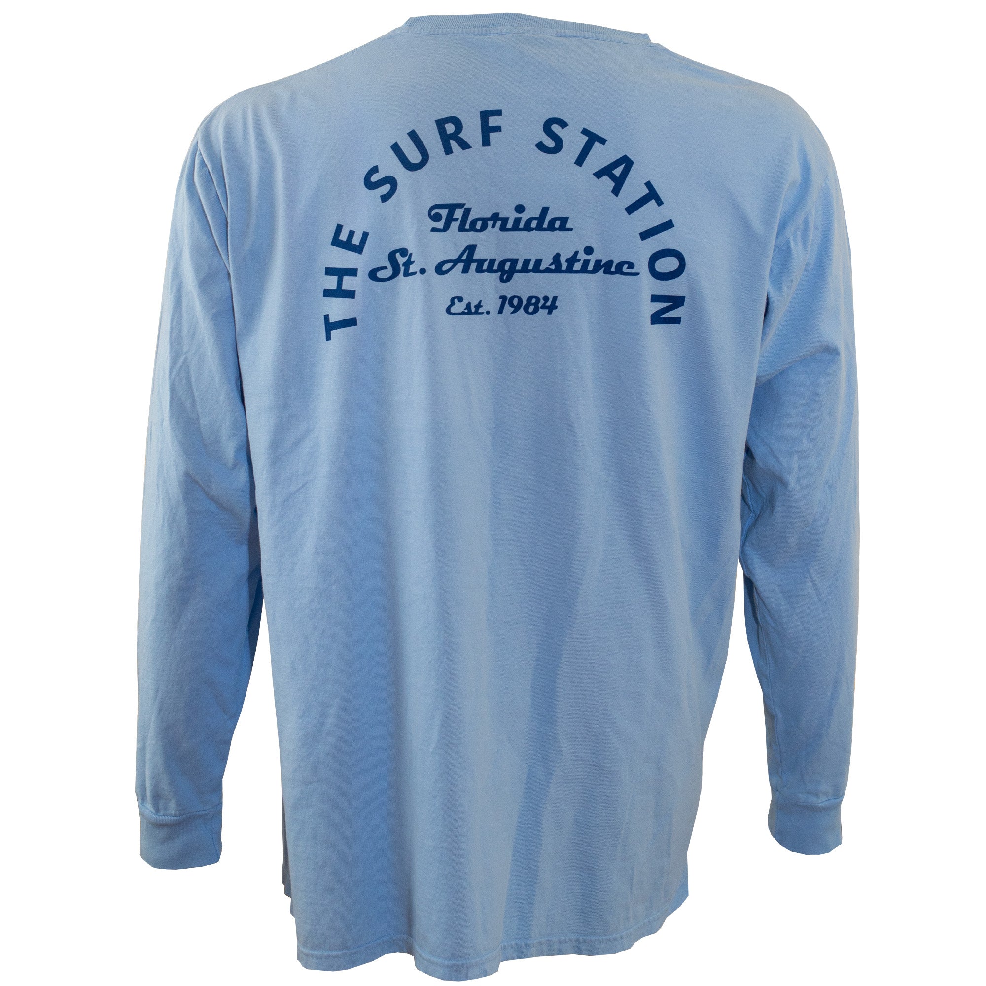 Surf Station Arch Logo Men's L/S T-Shirt - Blue