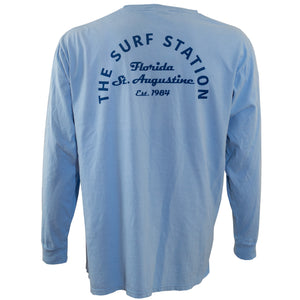 Surf Station Arch Logo Men's L/S T-Shirt - Blue