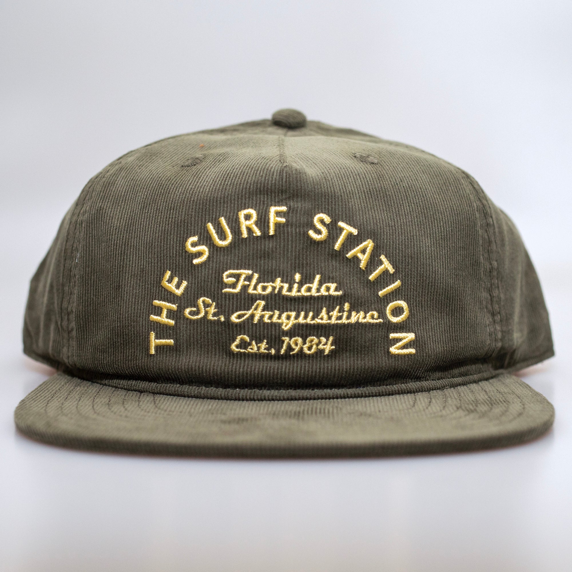 Surf Station Arch Men's Corduroy Hat - Olive