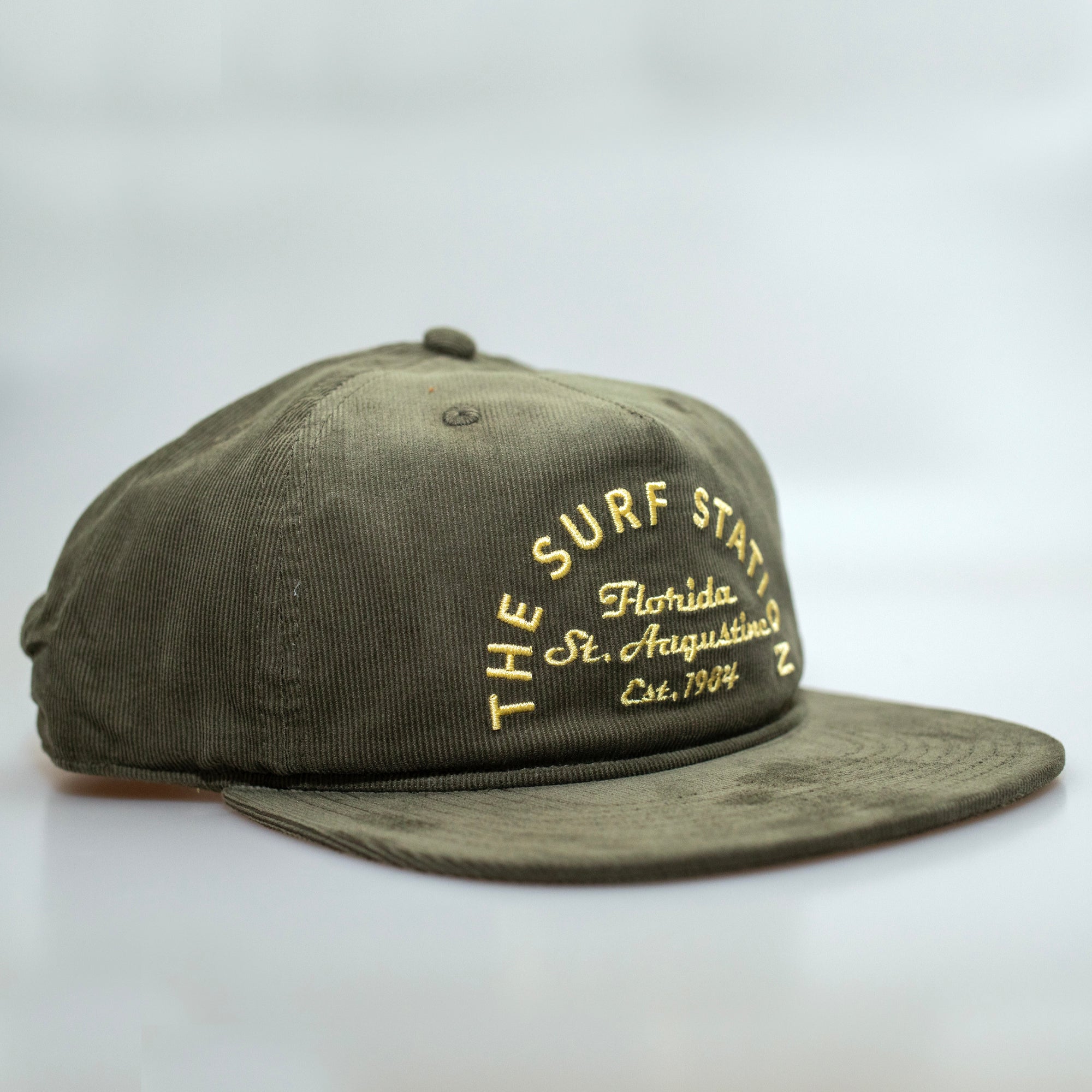 Surf Station Arch Men's Corduroy Hat - Olive