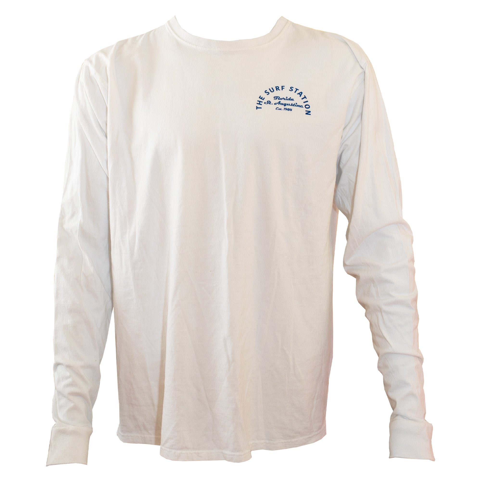 Surf Station Arch Logo Men's L/S T-Shirt - White