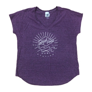 Surf Station Good Vibes Women's V-Neck T-Shirt