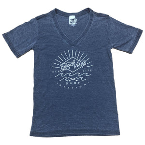 Surf Station Good Vibes Women's V-Neck T-Shirt