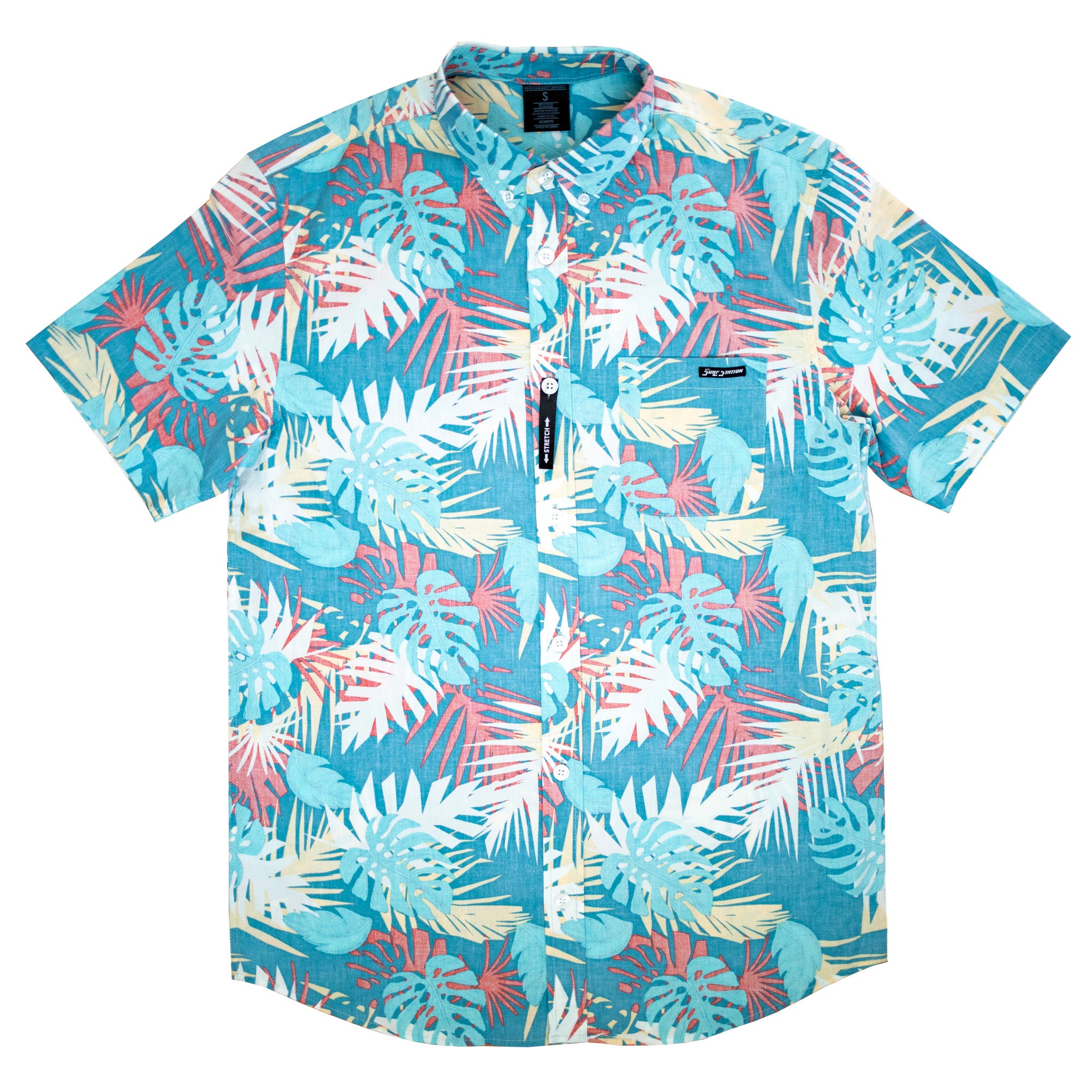 Surf Station Backyard Men's S/S Woven Shirt - Blue